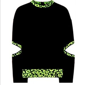 Christopher Kane
Women's Black Yellow Cut-Out Leopard Sweatshirt